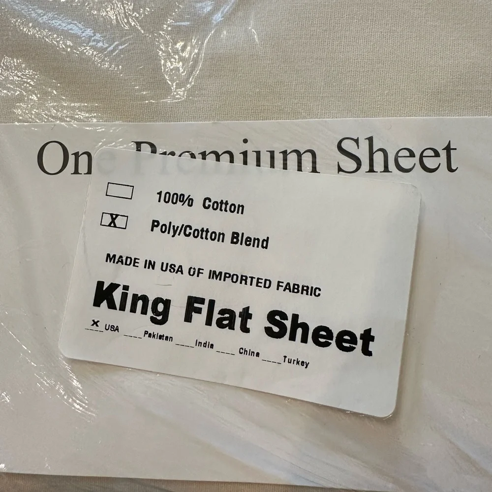WestPoint Bed, Bath & Linens - UTICA NEW in package, Cream color King Flat Sheet